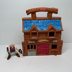 Vintage Great Adventures All In One Western Fort & Cowboy Figure Fisher Price